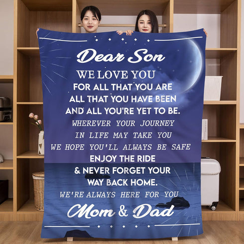 Throw Blanket for son from Mom and Dad